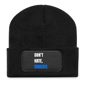 Ne détestez pas éduquer - Beanie recyclé à patch - noir - Devant