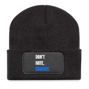 Don't Hate Educate - Recycled Patch Beanie - dark grey - Front