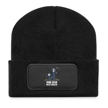 Little Grim – La Faucheuse du Chaos - Beanie recyclé à patch - noir - Devant