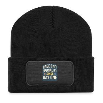 Wutköder-Spezialist seit dem ersten Tag, lustiger Spruch - Recycelte Patch Beanie - Schwarz - Vorne