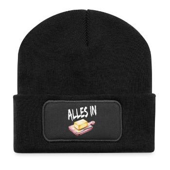 All In Butter Funny Motif - Recycled Patch Beanie - black - Front