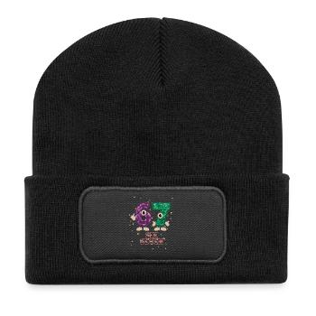6 7 Confetti Carnival Carnival Costume Replacement - Recycled Patch Beanie - black - Front
