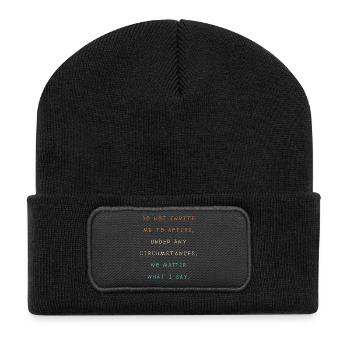 Techno House Electro Festival Hardstyle EDM - Recycled Patch Beanie - black - Front