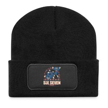 6 7 Sechs Sieben Meme -- Aura Points Kids Gaming - Recycelte Patch Beanie - Schwarz - Vorne