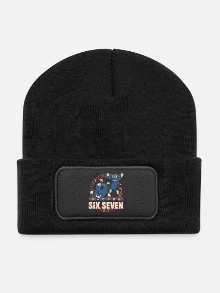 6 7 Sechs Sieben Meme -- Aura Points Kids Gaming - Recycelte Patch Beanie - Schwarz