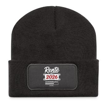 Rente 2026 Countdown Läuft - Recycelte Patch Beanie - Dunkelgrau - Vorne