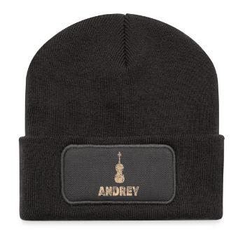 Cadeau pour Andrey - Beanie recyclé à patch - charbon - Devant