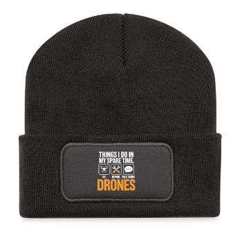 Drones: Fly Repair Talk in Spare Time - Recycled Patch Beanie - dark grey - Front