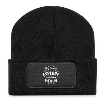 Explore Interior Stay Curious - Recycled Patch Beanie - black - Front