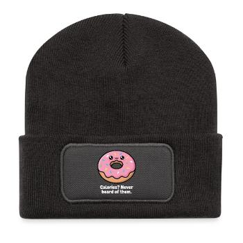 Meme du donut riant qui dit - Beanie recyclé à patch - charbon - Devant
