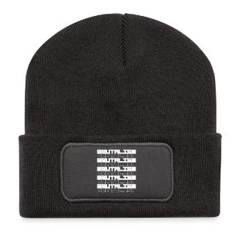 Brutalism Glitch Grid - Recycled Patch Beanie - dark grey - Front