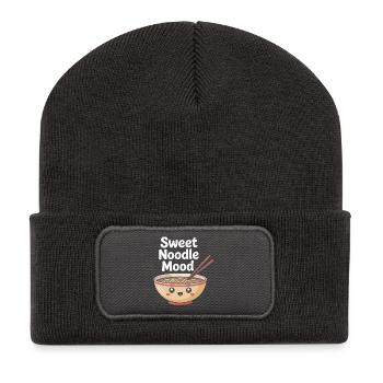 Humeur aux nouilles sucrées - Beanie recyclé à patch - charbon - Devant