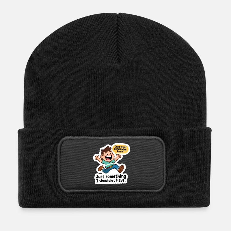 I probably shouldn't have done that! - Recycled Patch Beanie - black