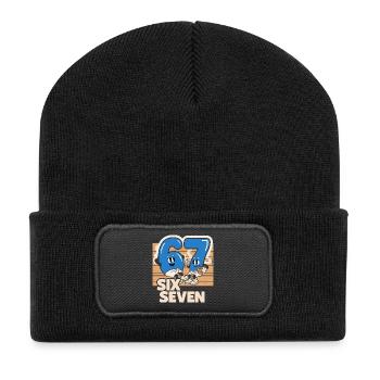 67 Six Seven meme Sauna Spa - Italian Lust - Recycled Patch Beanie - black - Front