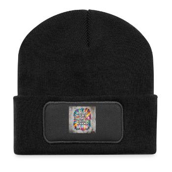 Human Rights Instead of Right-Wing People Statement - Recycled Patch Beanie - black - Front