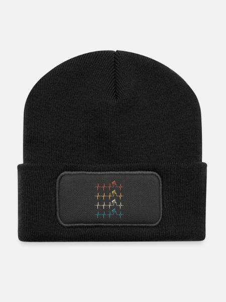 Escalade Battement de cœur grimpeur - Beanie recyclé à patch - noir