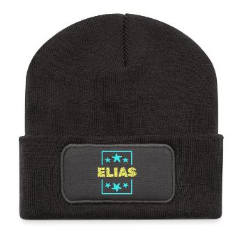 Elias - Recycled Patch Beanie - dark grey - Front