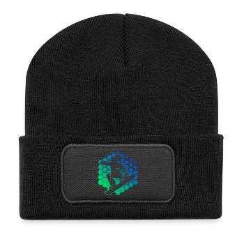 Motif de snowboard frais pour snowboard - Beanie recyclé à patch - noir - Devant