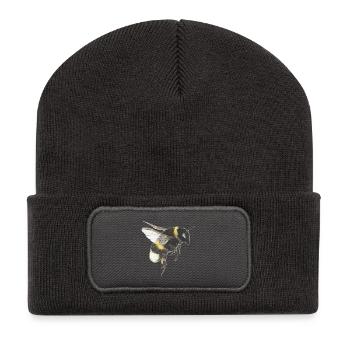 Watercolor Honeybee Accents - Recycled Patch Beanie - dark grey - Front