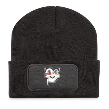 MONOKASSETTENFARBE - Recycelte Patch Beanie - Dunkelgrau - Vorne