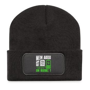 Ma batterie est vide - Laisse-moi tranquille - Beanie recyclé à patch - charbon - Devant