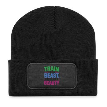 Train like a beast, look like a beauty - Recycled Patch Beanie - black - Front