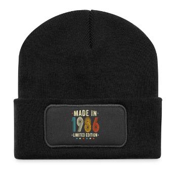 Vintage 1986 Limited Edition - 40 Years Old Gifts - Recycled Patch Beanie - black - Front