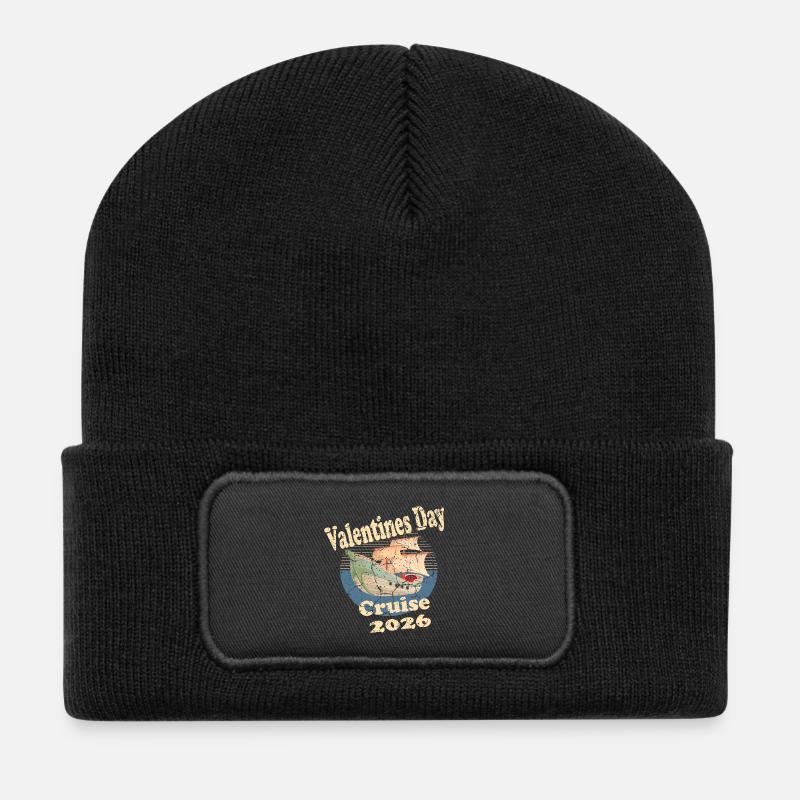 Valentinstagskreuzfahrt 2026 - Recycelte Patch Beanie - Schwarz