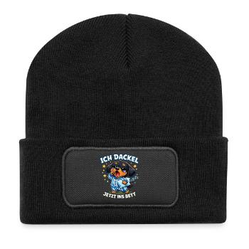 Teckel Offre des vêtements Je suis teckel maintenant - Beanie recyclé à patch - noir - Devant