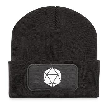 Geometrischer Polyeder Diamant - Recycelte Patch Beanie - Dunkelgrau - Vorne