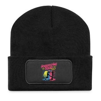 Conception de nettoyage amusante - Beanie recyclé à patch - noir - Devant