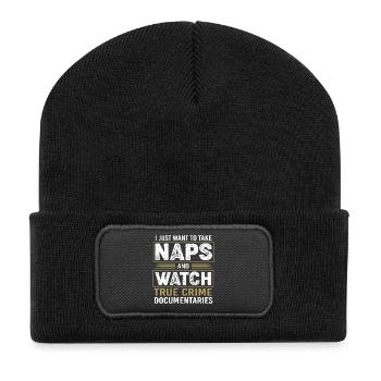 True Crime Krimi - Beanie recyclé à patch - noir - Devant