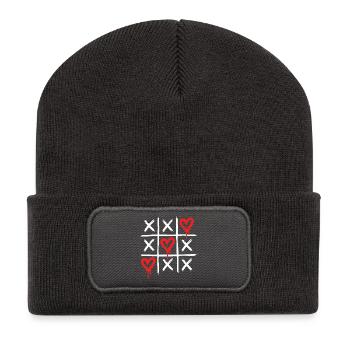 Graffiti Herzen – Dripping Love Street-Art - Recycelte Patch Beanie - Dunkelgrau - Vorne