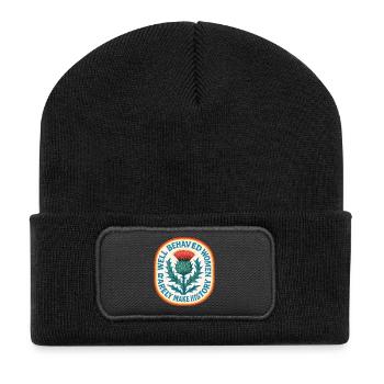 Thistle Patch: Geschichte der rebellischen Frauen - Recycelte Patch Beanie - Schwarz - Vorne