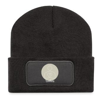 Ligne du cœur de la bonté - Beanie recyclé à patch - charbon - Devant