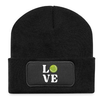 Tennis-Liebhaber - Recycelte Patch Beanie - Schwarz - Vorne