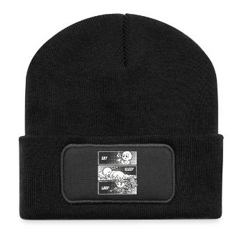 Eat Sleep LARP – The Everyday Life of a Hero - Recycled Patch Beanie - black - Front