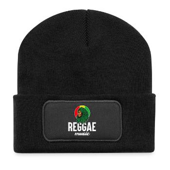Reggae Lion in Rasta Colors - Recycled Patch Beanie - black - Front