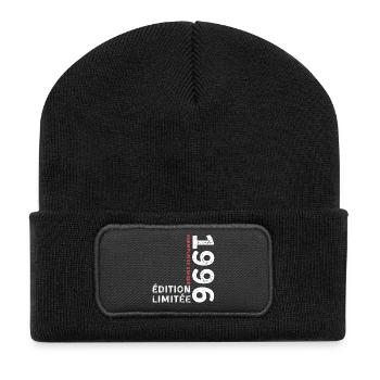 1996 vintage typographic style - Recycled Patch Beanie - black - Front
