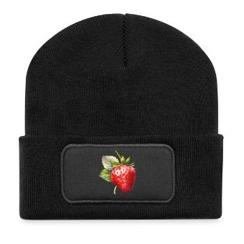 Strawberry Watercolor Freshness - Recycled Patch Beanie - black - Front