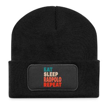 Eat Sleep Rad Polo Repeat, Radpolo - Recycelte Patch Beanie - Schwarz - Vorne