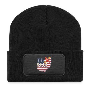Souvenir vintage américain de l’Ohio - Beanie recyclé à patch - noir - Devant