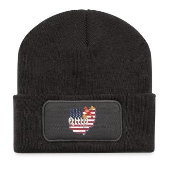Ohio United States Vintage USA Souvenir - Recycled Patch Beanie - dark grey - Front