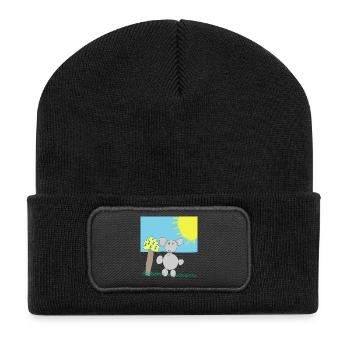 Éléphant fantaisiste sous un soleil éclatant - Beanie recyclé à patch - noir - Devant