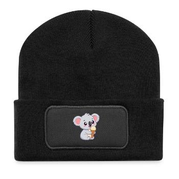 Koala gourmand à la glace - Recycled Patch Beanie - black - Front