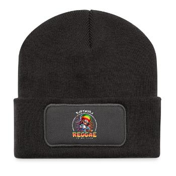 Reggae Vibes Rastafari Cartoon - Recycelte Patch Beanie - Dunkelgrau - Vorne