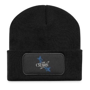 Butterfly font with wings - Recycled Patch Beanie - black - Front