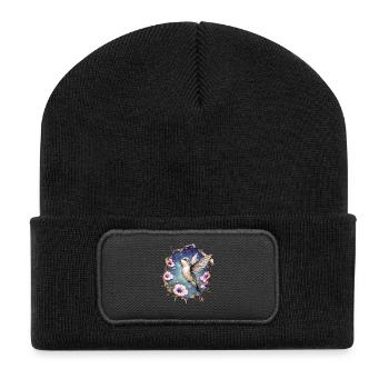 Kolibri - Recycelte Patch Beanie - Schwarz - Vorne