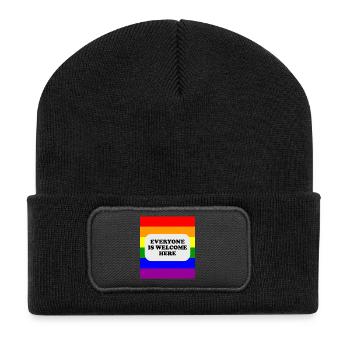LGBT safe space rainbow flag - Recycled Patch Beanie - black - Front
