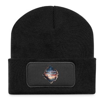 Bibelvers Christlich Religiös - Recycelte Patch Beanie - Schwarz - Vorne